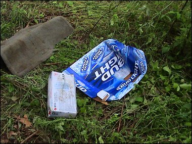 Debris from car that flipped near my house, 5-24-07