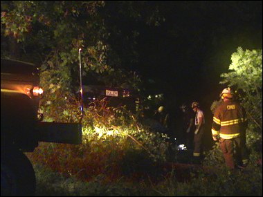 Car flips near my house, 5-24-07