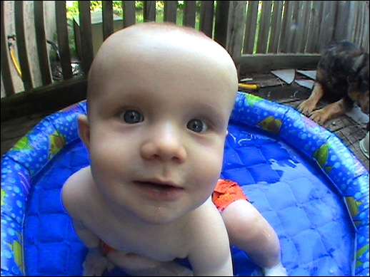 Evan goes swimming!