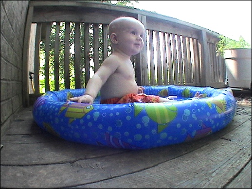 Evan goes swimming!