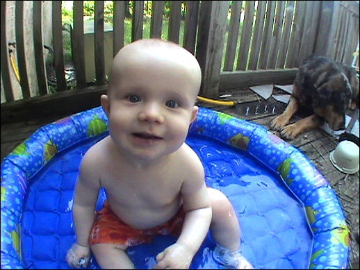 Evan goes swimming!