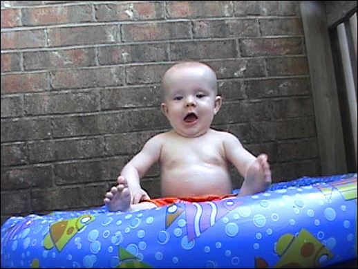 Evan goes swimming!