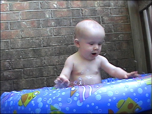 Evan goes swimming!