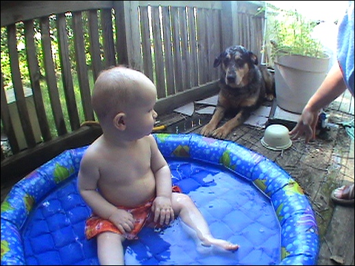 Evan goes swimming!