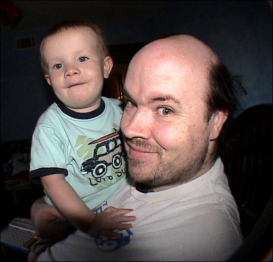 Evan and his daddy - June 2009