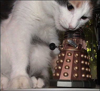 Olivia bites a Dalek