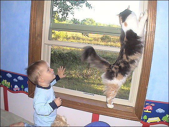 Evan and Olivia, birdwatchers