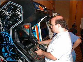 Me playing Star Wars: The Arcade Game at OVGE 2005.  Photo by Charles Pearson.