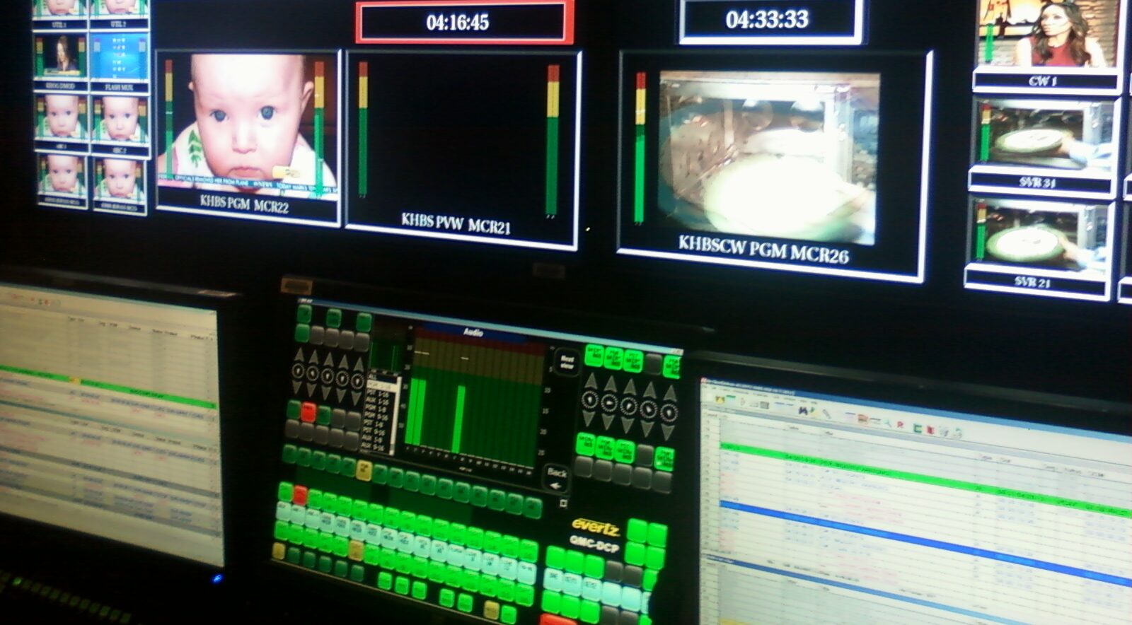 Control board at KHBS/KHOG-TV, October 2011